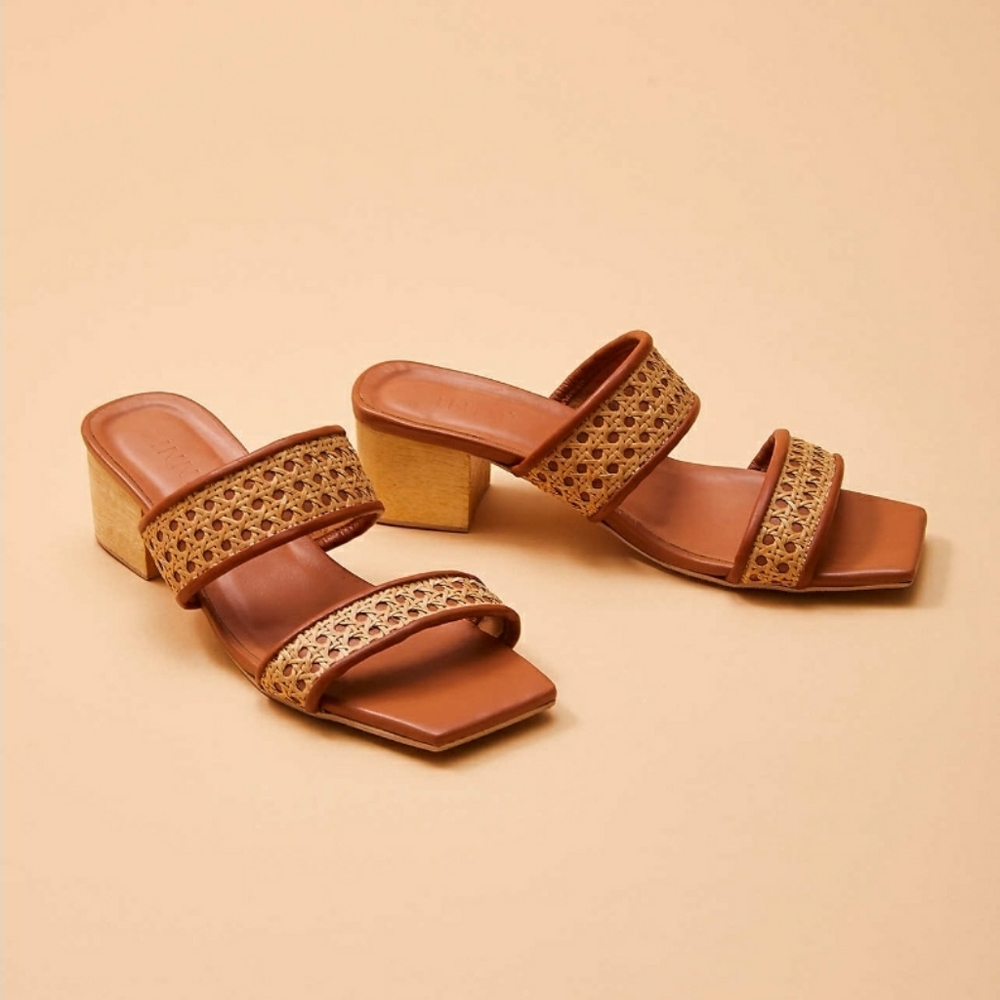 INNE Liria Double Strap Heel -Tan